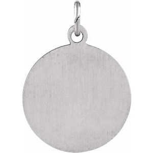 Sterling Silver 15 Mm Polished St. Barbara Medal