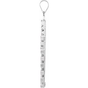 14K White Gold 30 X 20 Mm Polished Cross Pendant