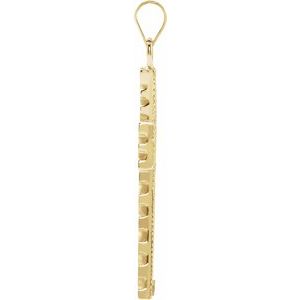 18K Yellow Gold 30 X 20 Mm Polished Cross Pendant