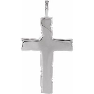 Sterling Silver 27 X 18 Mm Polished Nugget Cross Pendant