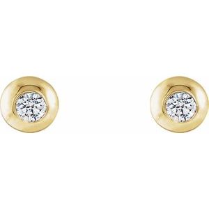 14K Yellow Gold Round 3.5 Mm 1/3 Ctw Lab-Grown Diamond Domed Stud Earrings
