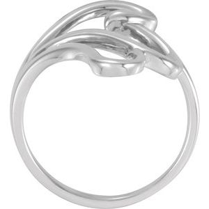 14K White Gold Polished Freeform Ring Remount Size 7
