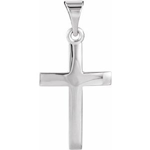14K Yellow Or Rose Gold Or Sterling Silver Polished Cross Pendant