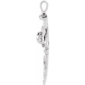Sterling Silver 43 X 24 Mm Polished Cross Pendant
