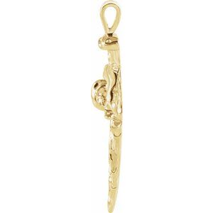 10K Yellow Gold 43 X 29.5 Mm Polished Cross Pendant