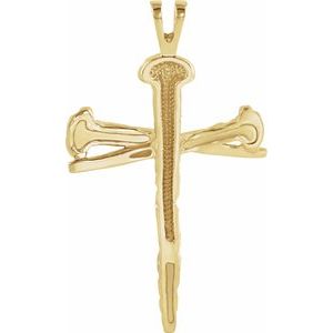 10K Yellow Gold 43 X 29.5 Mm Polished Cross Pendant