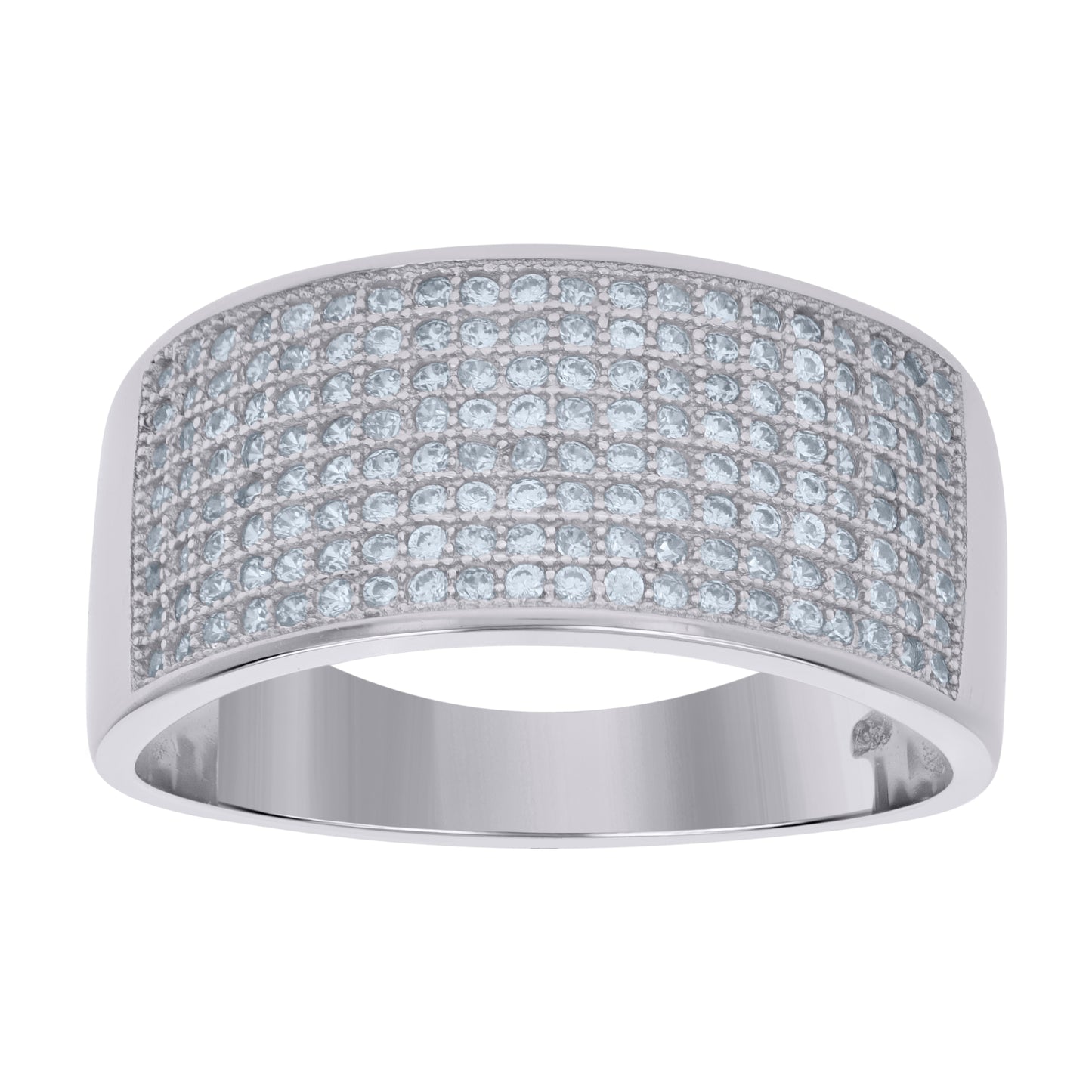Sterling Silver Mens Cubic Zirconia Bridal Anniversary Engagement Wedding Band Ring