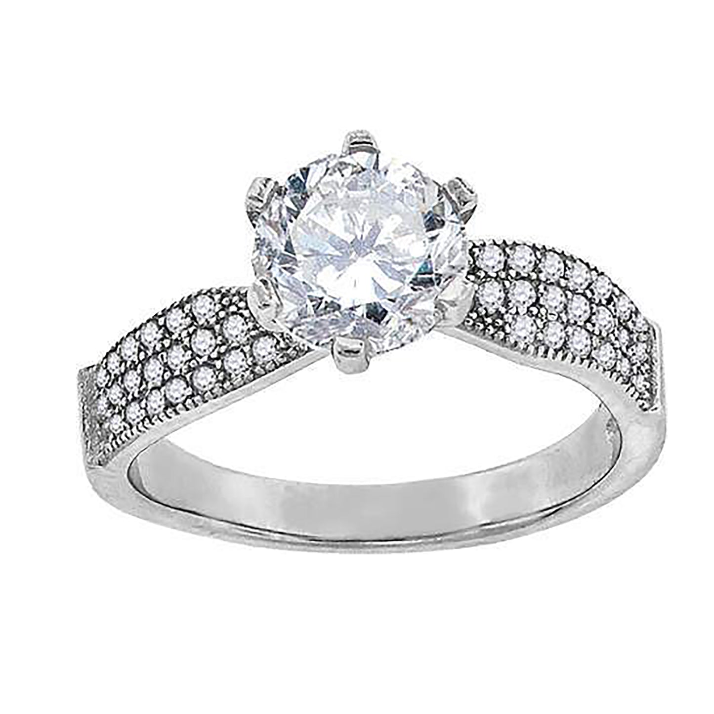 Sterling Silver Cubic Zirconia Cluster Sizes 6 To 11 Womens Bridal Anniversary Engagement Wedding Band Ring
