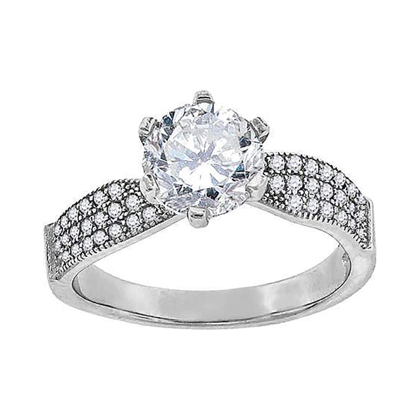 Sterling Silver Cubic Zirconia Cluster Sizes 6 To 11 Womens Bridal Anniversary Engagement Wedding Band Ring