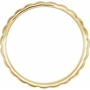14K Yellow Gold Grooved Band Size 7