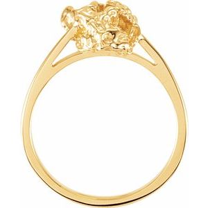 14K Yellow Gold Polished Nugget Ring Size 6