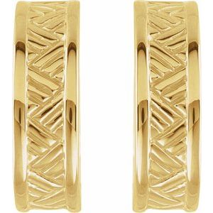 10K Yellow Gold 19.5 X 6 Mm Pair Friction Backs Included Polished J-Hoop Earrings