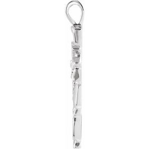 Sterling Silver 27 X 18 Mm Polished Nugget Cross Pendant