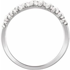 14K White Gold Pearl 2.5 Mm Cultured White Freshwater Pearl Ring Size 7