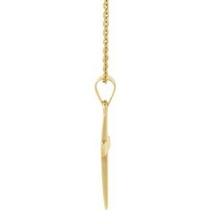 14K Yellow Or White Or Rose Gold 18 In Polished Cross Necklace