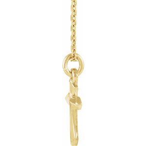 14K Yellow Gold 13 X 7 Mm 18 In Polished Cross Necklace