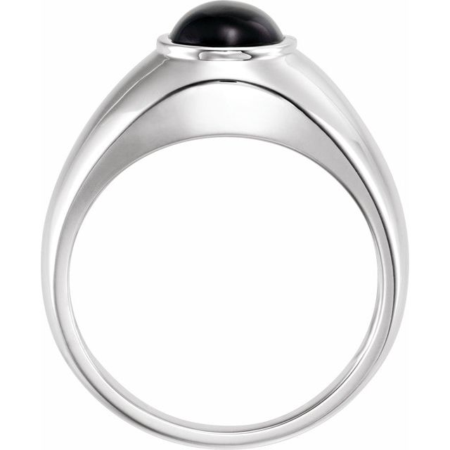 14K White Or Yellow Gold Oval 10 X 8 Mm Polished Natural Onyx Bezel-Set Ring, Size 10