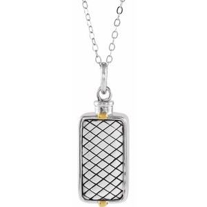 Sterling Silver Without Box Polished Rectangle Ash Holder Necklace