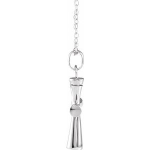 Sterling Silver Without Box Polished Plain Cross Ash Holder Necklace
