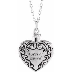 Sterling Silver Without Box Polished Forever Loved Ash Holder Necklace