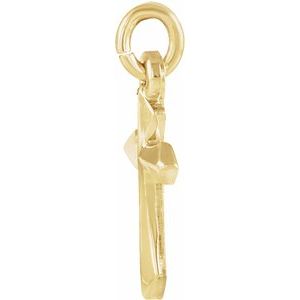 18K Yellow Gold-Plated Sterling Silver 10 X 6 Mm Polished Cross Pendant