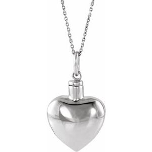 10K White Gold Without Box Polished Heart Ash Holder Necklace