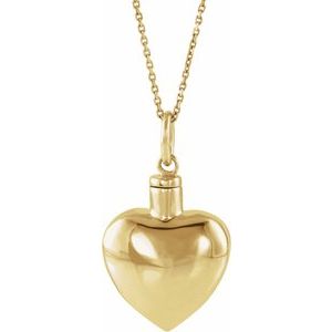 10K Yellow Gold Without Box Polished Heart Ash Holder Necklace