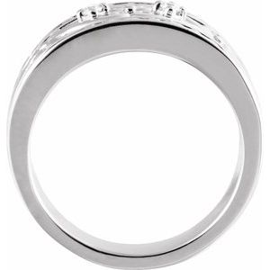 14K White Gold Round 1.8 Mm Polished .05 Ct Natural Diamond Ring Size 7