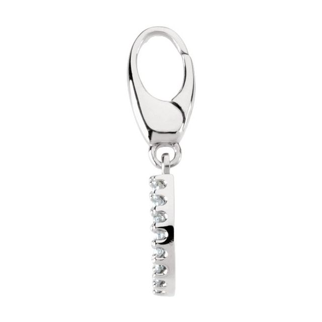 14K White Gold Round 1Mm I1, G-H 20.4 X 8.5 Mm Polished .07 Ctw Natural Diamond Horseshoe Charm/Pendant