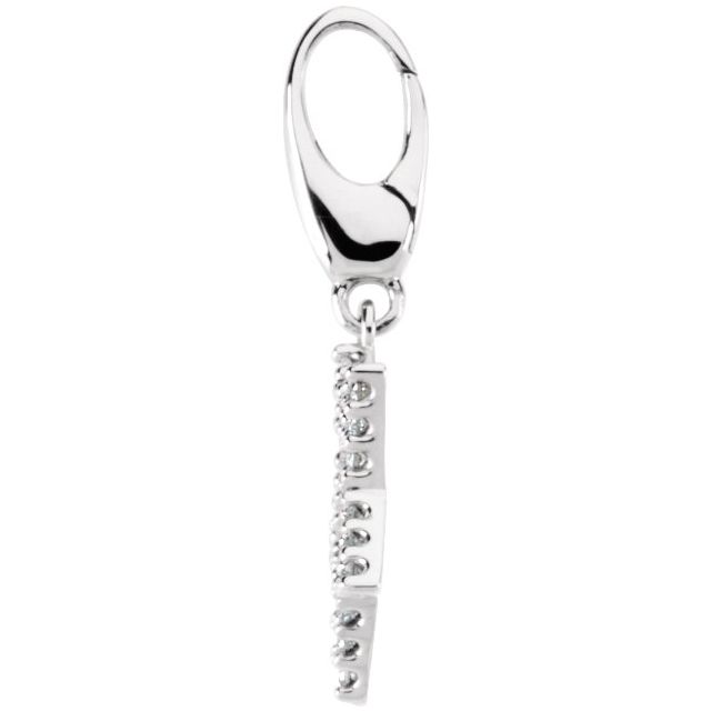 14K White Gold Round 1Mm I1, G-H Polished 1/8 Ctw Natural Diamond Star Charm/Pendant