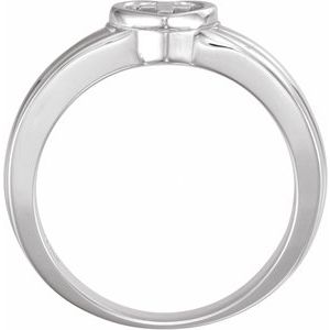 Continuum Sterling Silver Heart & Cross Ring Size 7