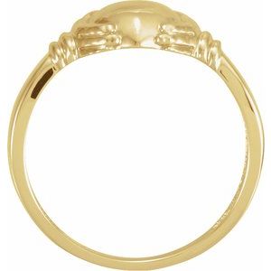 14K Yellow Gold Polished Claddagh Band Size 11