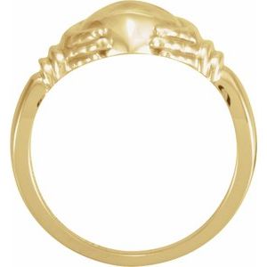 10K Yellow Gold Polished Claddagh Band Size 7