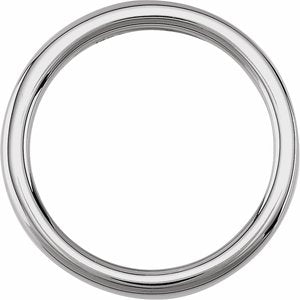 14K White Gold Round Polished Tapered Bombe Matching Band Size 6