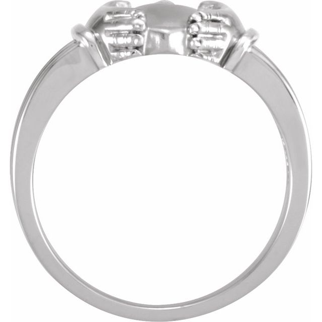 14K White Gold 14.65 Mm Polished Claddagh Band, Size 11