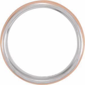 14K White/Rose Gold Comfort-Fit Grooved Band Size 10.5