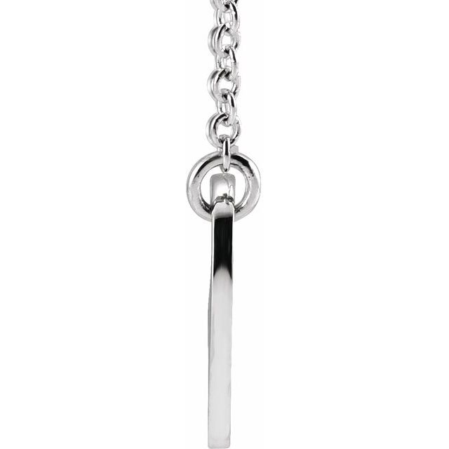 Sterling Silver Round .9Mm I1, G-H 16-18 In Polished Heart With .02 Ctw Natural Diamond Cross Necklace