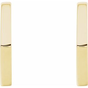 14K Yellow Gold Geometric Hoop Earrings
