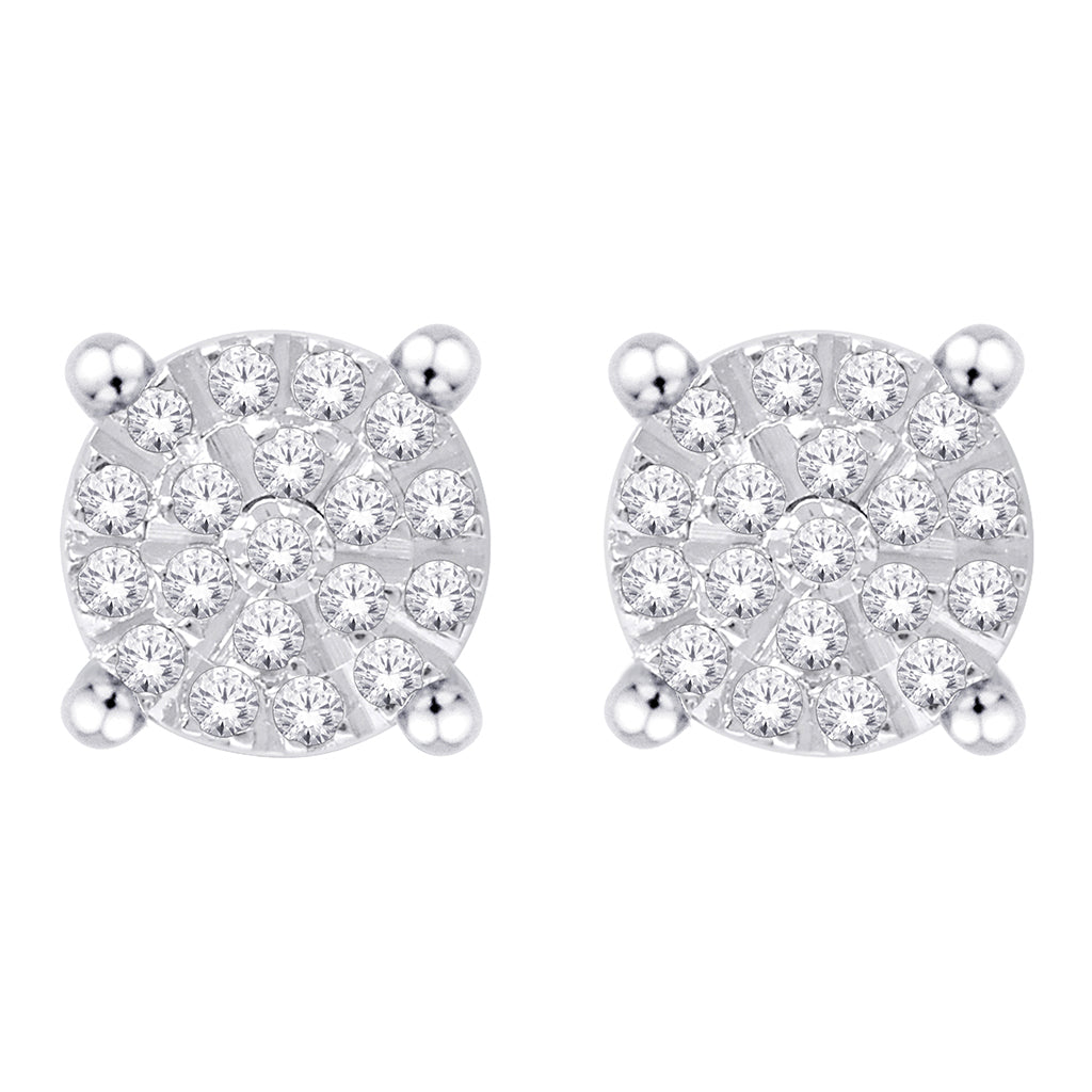 10K Yellow Gold Yellow Gold 0.18-0.20 Cttw Round Diamonds Earring