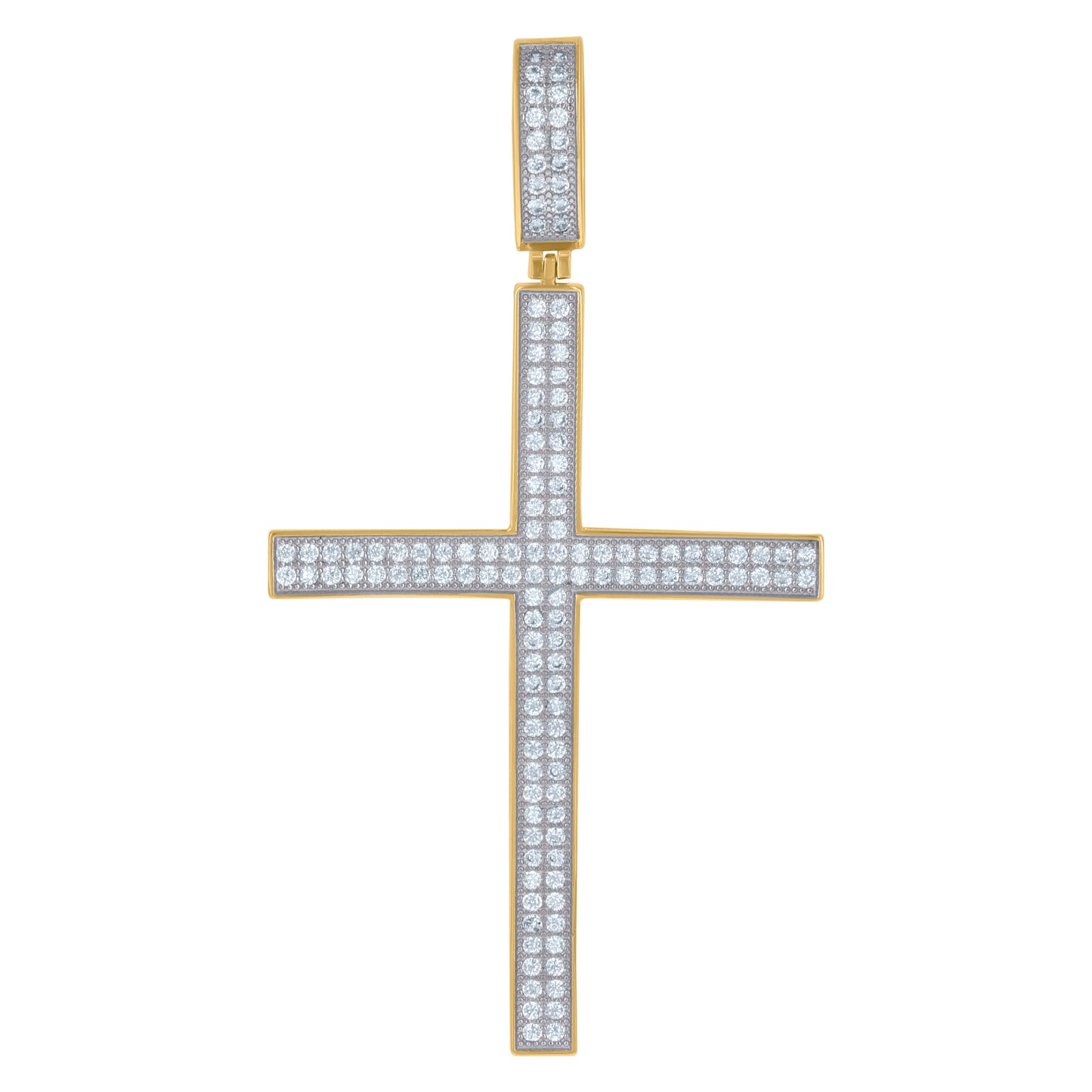 Sterling Silver Unisex Cubic Zirconia Cross Religious Charm Pendant