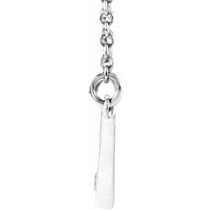 Sterling Silver 25.2 X 11.7 Mm 18 In Polished .03 Ctw Natural Diamond V-Shaped Necklace