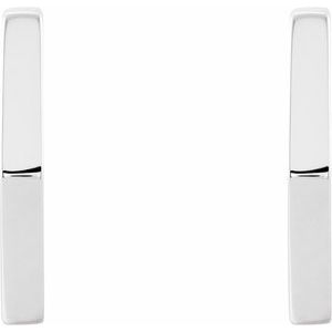 14K White Gold Geometric Hoop Earrings