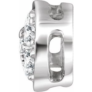 14K White Gold Round 1.2Mm H+ I1 .06 Ctw Natural Diamond Pave Pendant