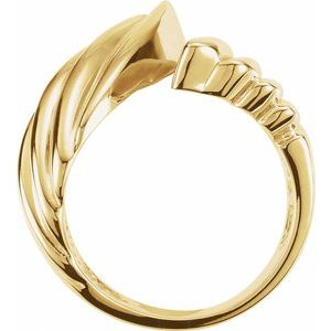 14K Yellow Gold Polished Freeform Ring Size 6
