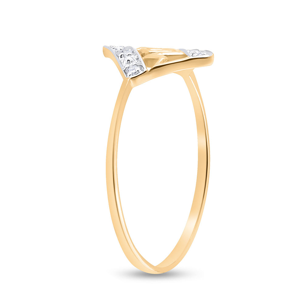 10K Yellow Gold Womens Round Diamond Mom Accent Ring 1/20 Cttw, Womens Size: 5-10