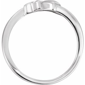 Sterling Silver Without Box Polished Cross/Heart Chastity Ring Size 7