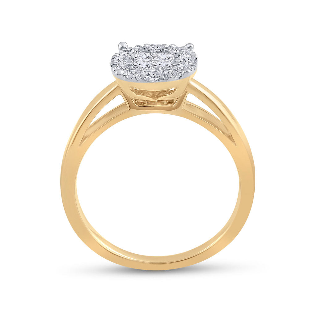 14K Yellow Or White Gold Princess Diamond Bridal Wedding Engagement Ring 1/2 Cttw, Womens Size: 5-10