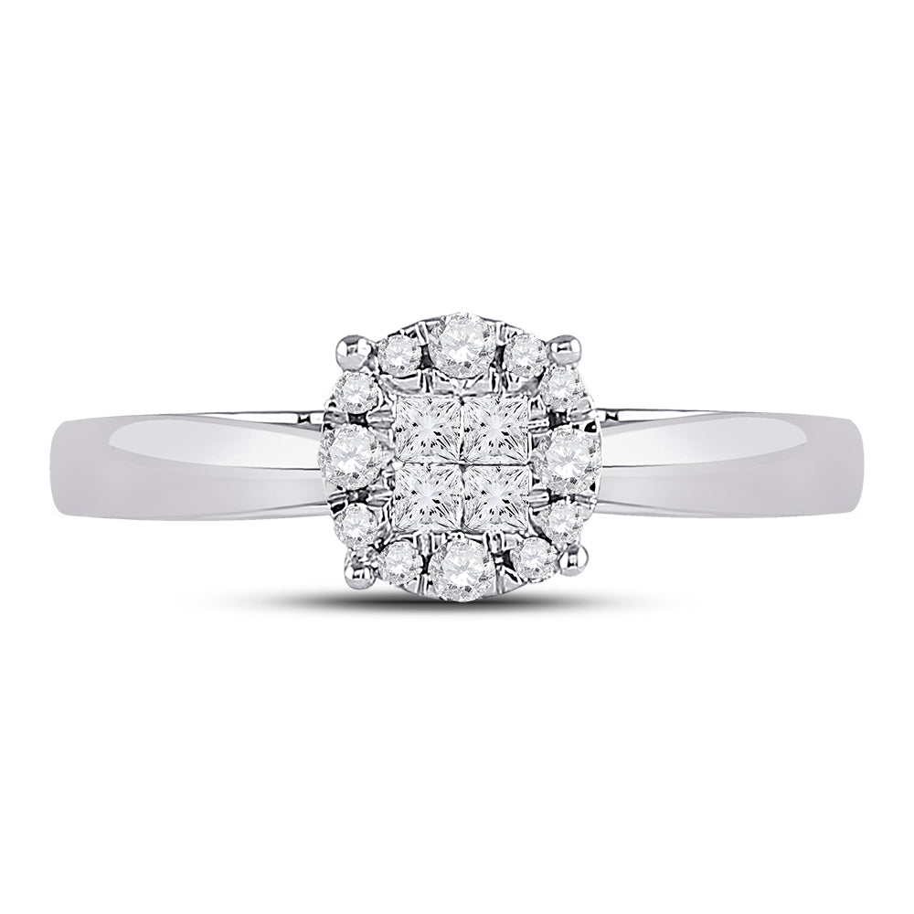 14K Yellow Or White Gold Princess Round Diamond Bridal Wedding Engagement Ring 1/4 Cttw, Womens Size: 5-10