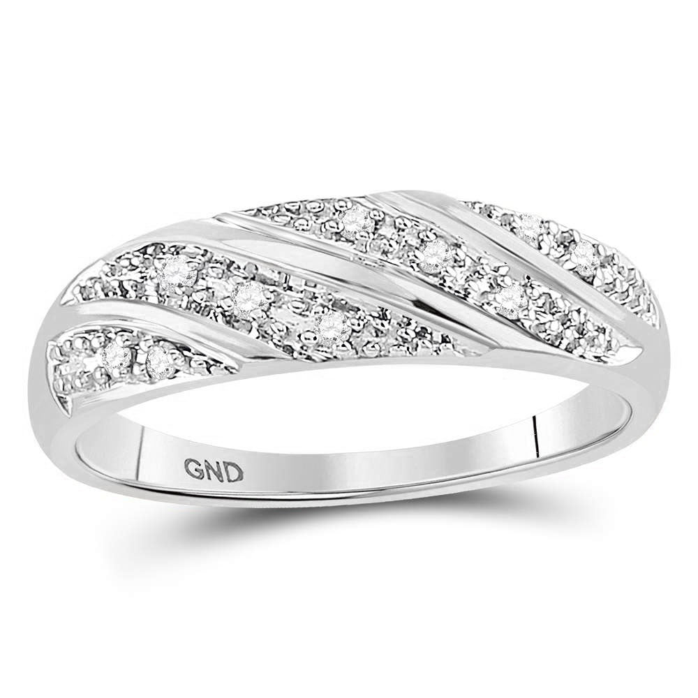 14K White Gold His Hers Round Diamond Square Matching Wedding Set 1/3 Cttw, Womens Size: 5-10, Mens Size: 7-13