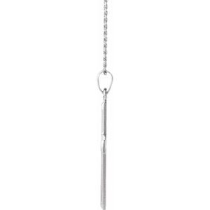 14K White Gold 26 X 19 Mm 18 In Polished Cross Necklace